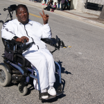 A person with disability honoring Martin Luther King Jr